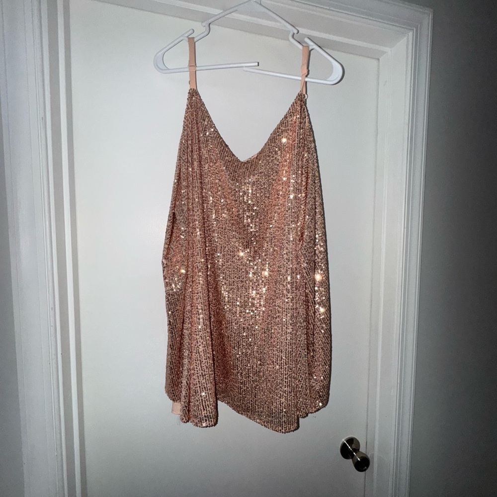 Torrid Sequin Embellished Blush Top